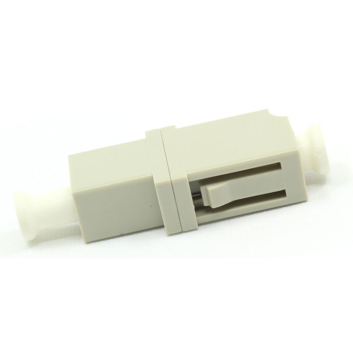 LC Multimode Single Core Fiber Optic Adapter Beige Plastic Flange Plate - Click Image to Close